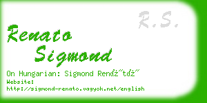 renato sigmond business card